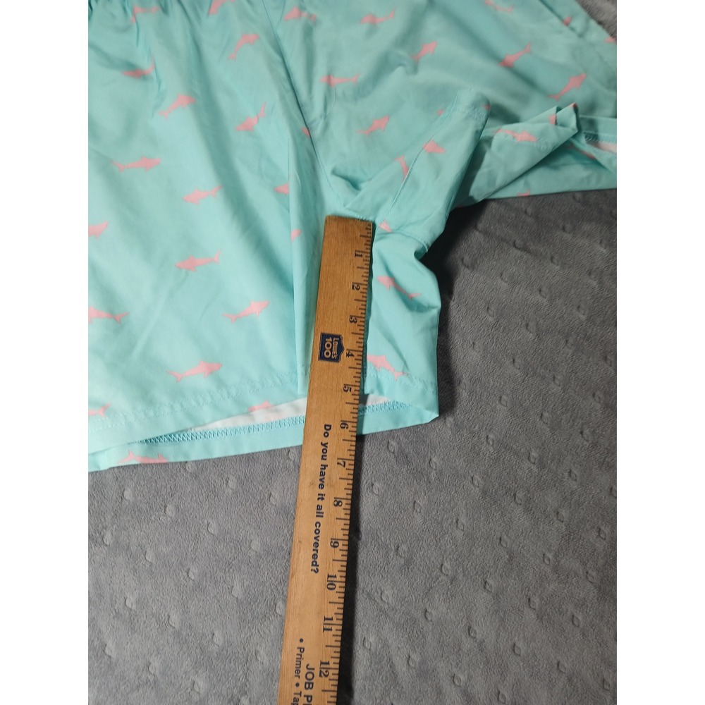 Brisira Mens Swim Trunks XL Light Blue Pink Shark Print Board Shorts Drawstring - Picture 6 of 12